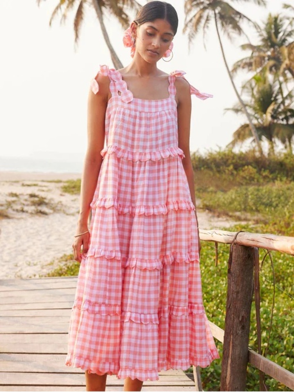 Pink City Prints Acapulco Apricot Gingham Small.